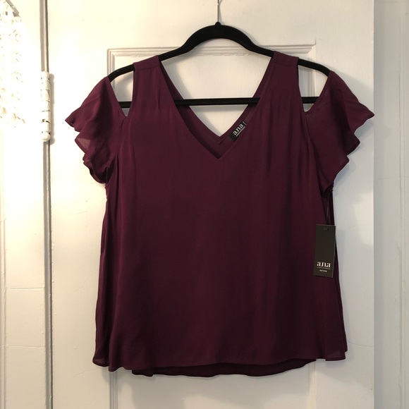 a.n.a Tops - NWT Plum cold shoulder blouse